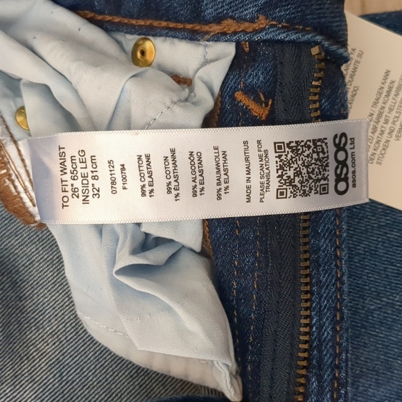 NWT Asos raw hem super high rise jeans - Picture 4 of 10